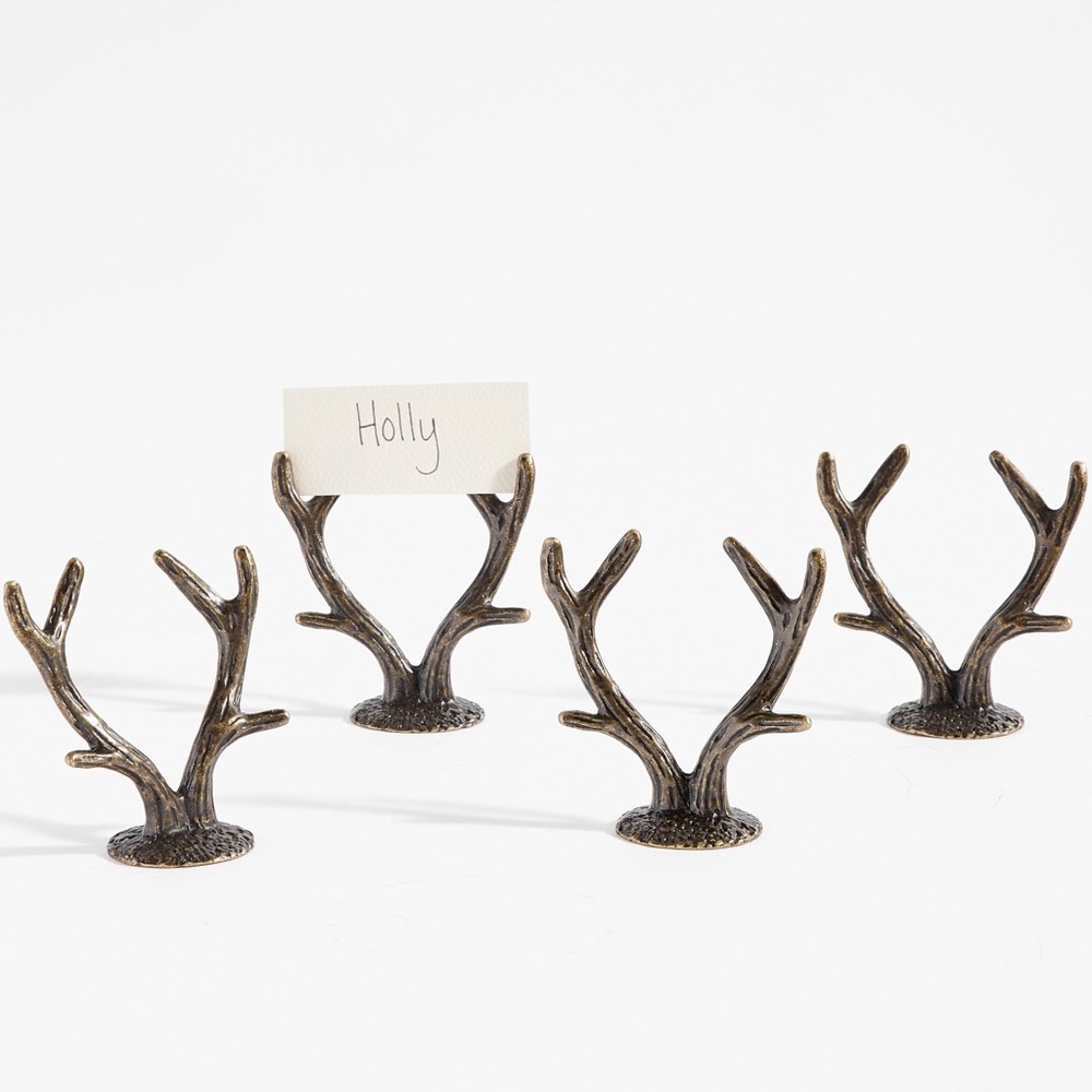 Pottery Barn Antler Metal Place Card Holders - Set of 4 🦌